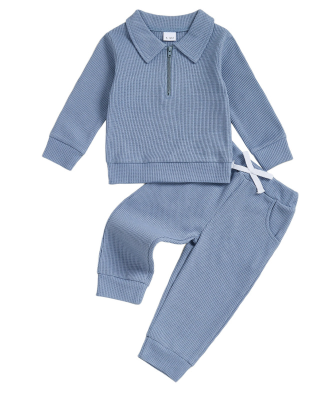 Childrens Cotton Polo-neck Long-sleeve Set photo 5