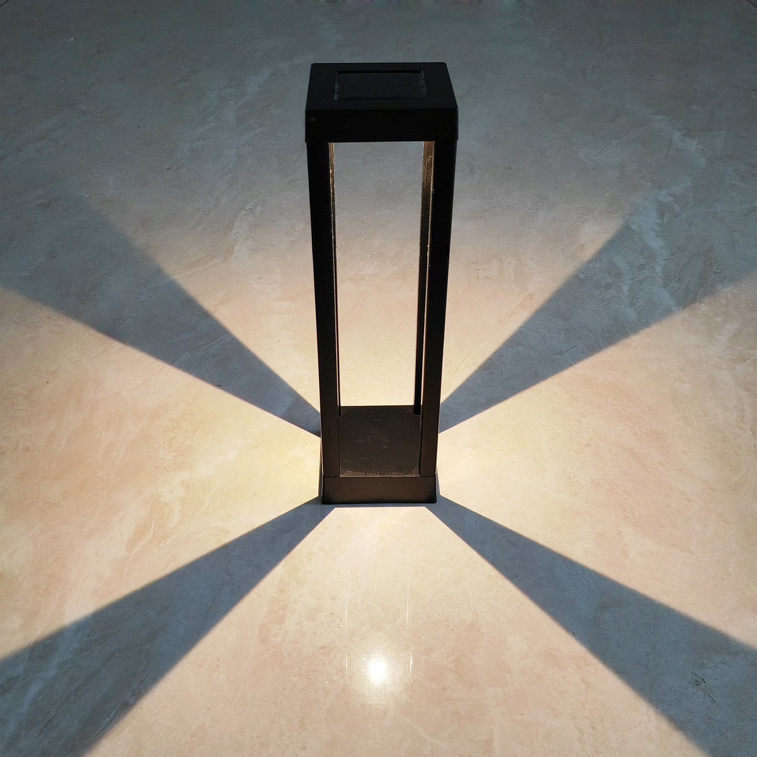 Outdoor Waterproof Square Solar-Powered Lawn Post Light photo 3