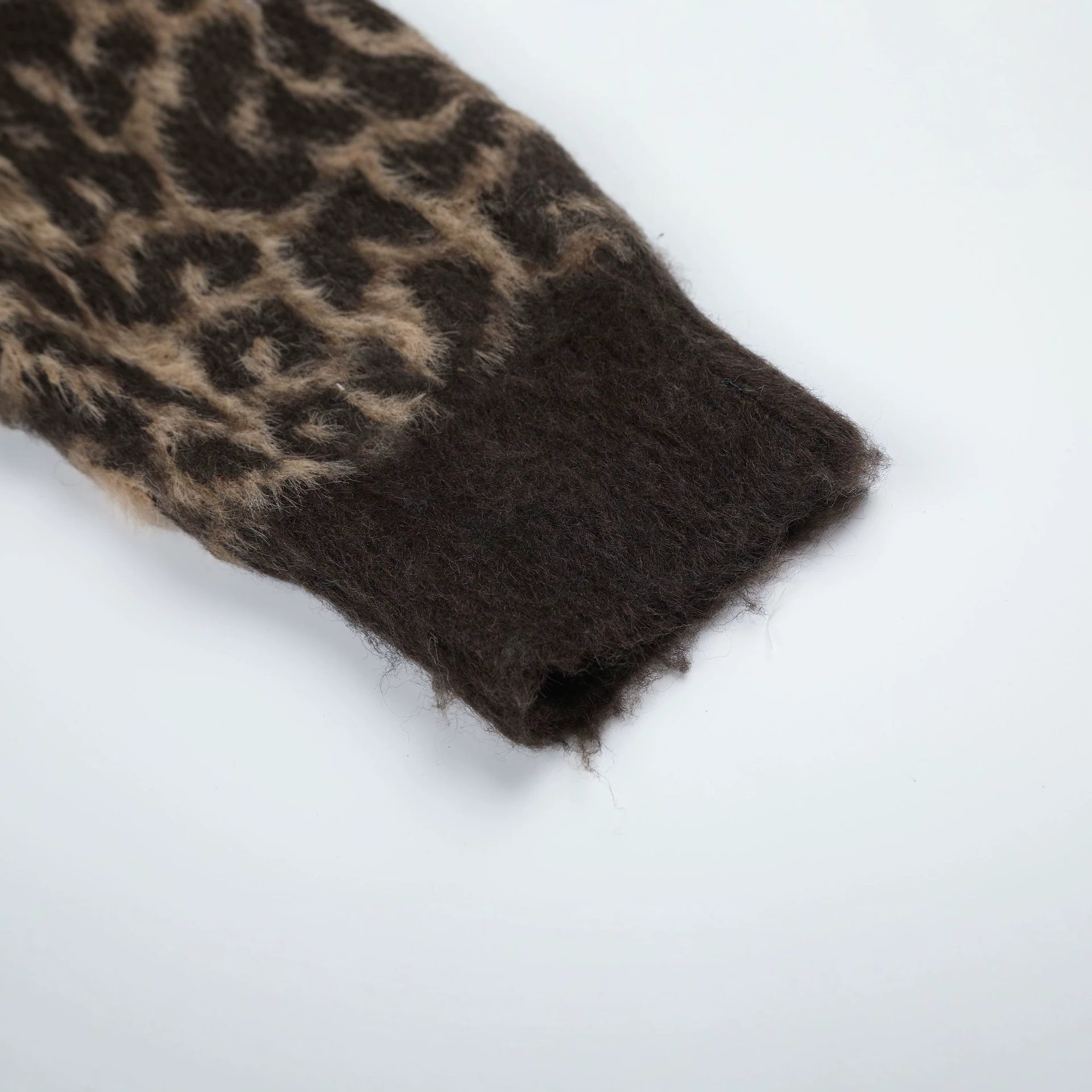 Retro-style Leopard-print Hooded Zip-up Sweater For Women photo 4