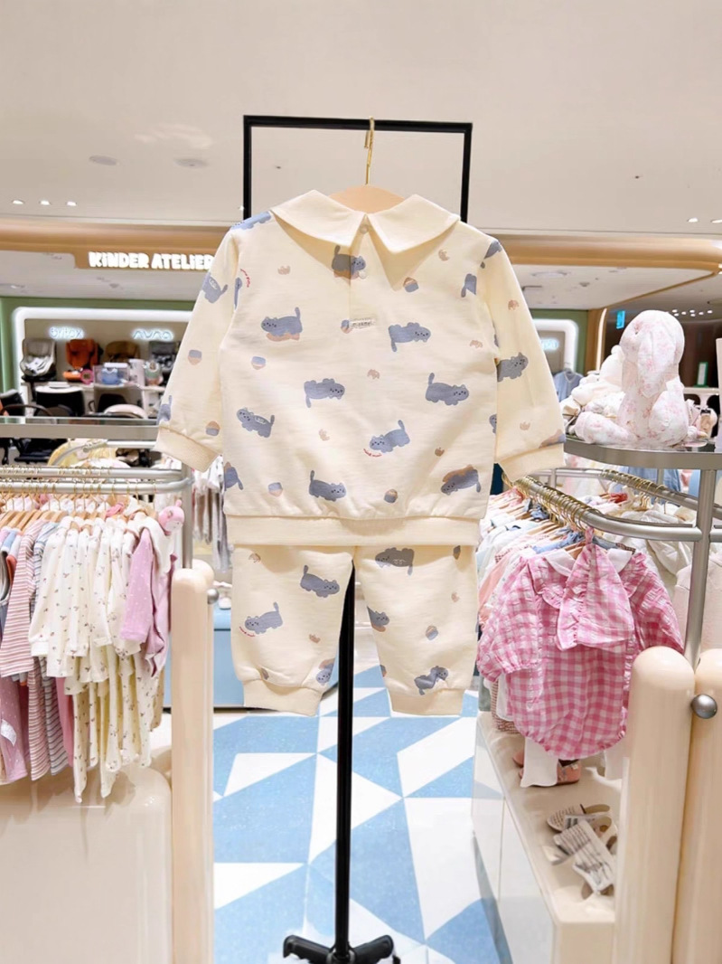 Boys' Cotton Casual Shirt And Pants Set With A Turn-down Collar photo 3