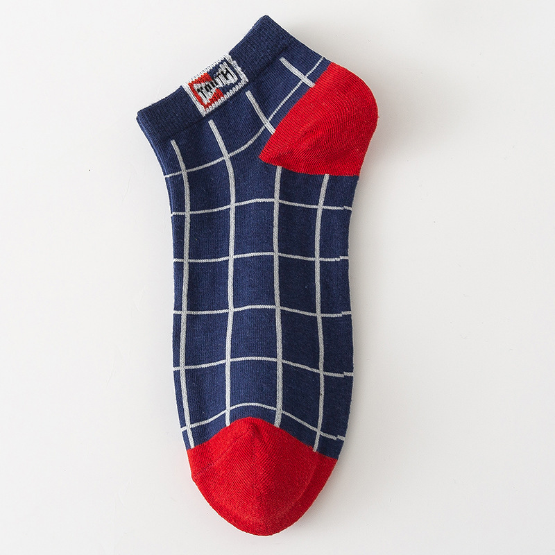 Mens Cotton Socks Plaid Pattern Low-cut All-season photo 8
