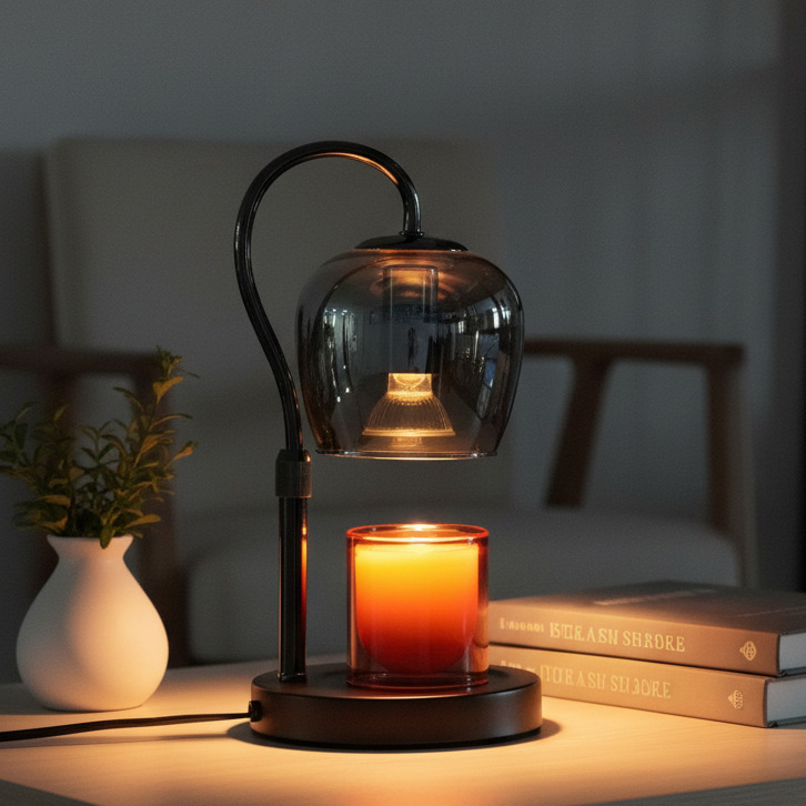 French-style Vintage Glass Wax Melter Lamp photo 6