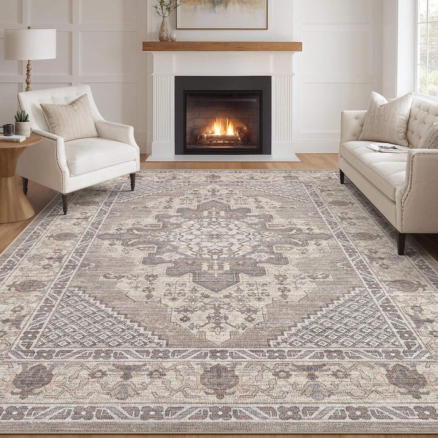 Persian-style Faux Cashmere Washable Floor Mat photo 8