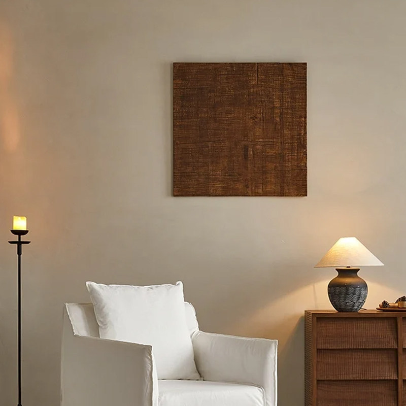 Wabi-sabi Living Room Decor Mid-century Modern Log-style Wall Art photo 4