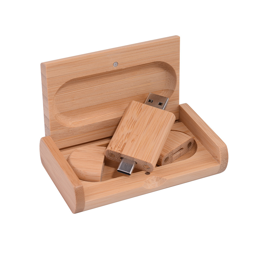 Maple Box Carved Wooden 2 In 1 Mobile Phone U-disk TYPE-C photo 5