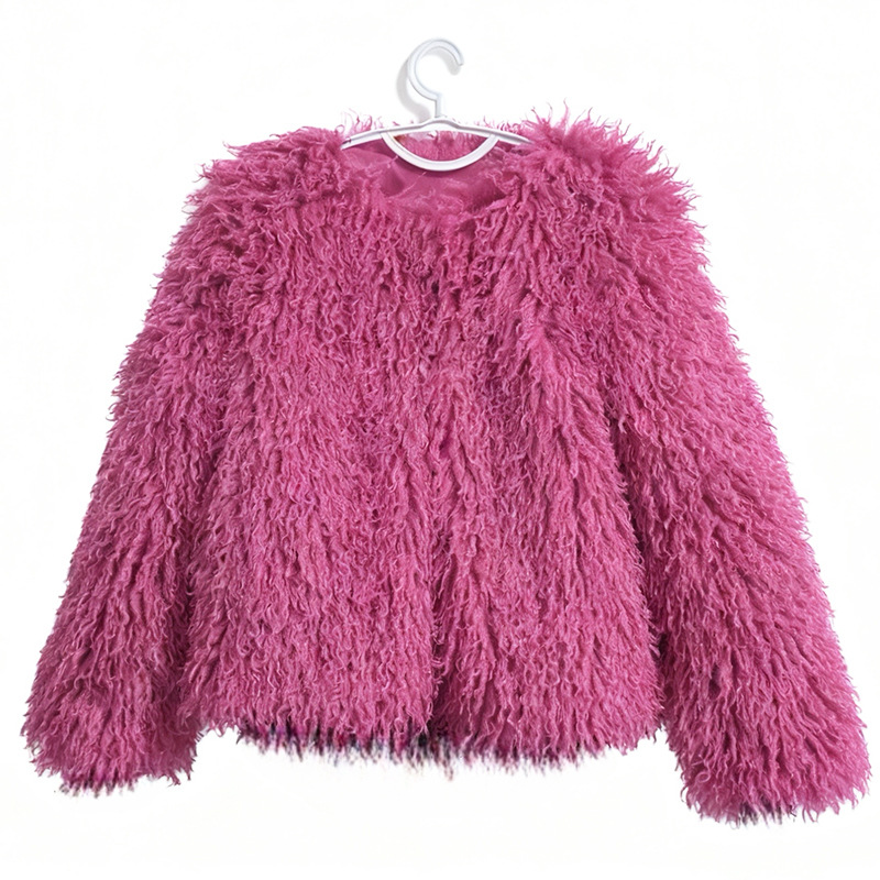 Women's Crew-neck Cashmere Casual Coat photo 2