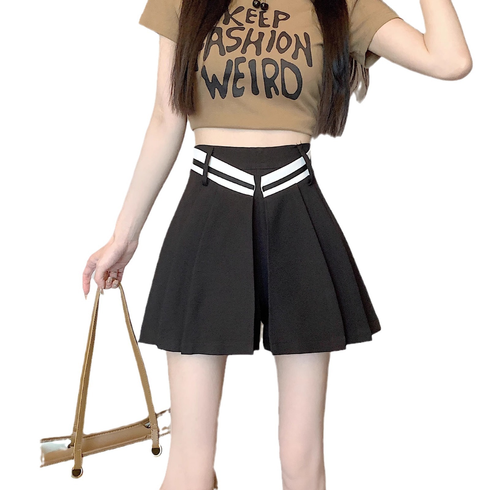 Irregular Tailored Shorts-skirt A-line Pleated Culottes For Summer photo 6