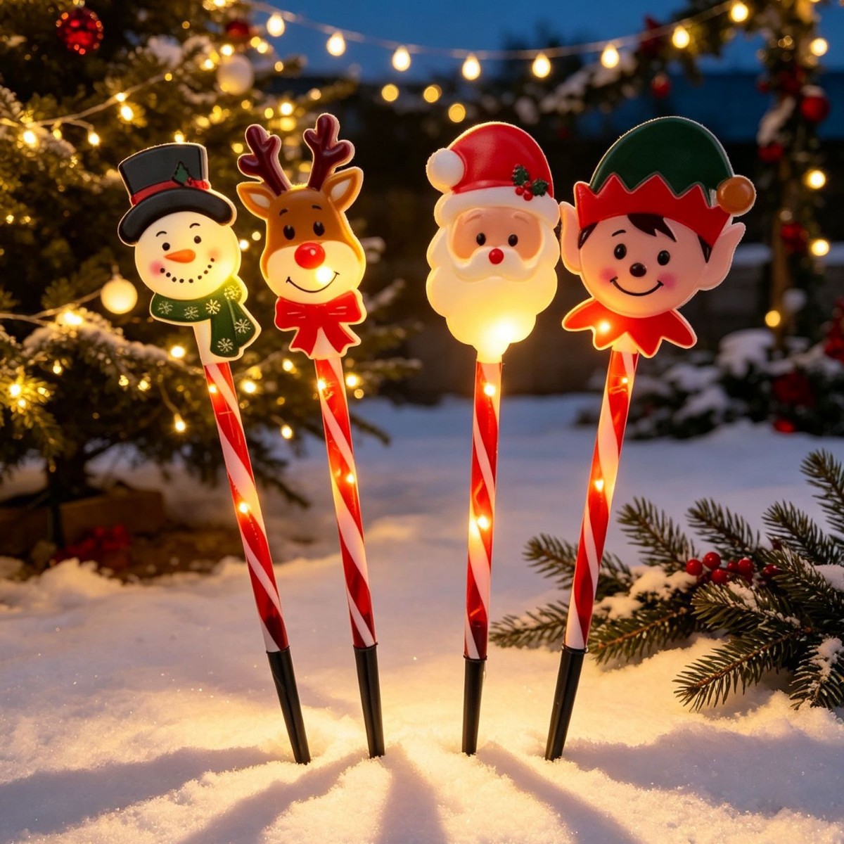 Christmas Solar-powered Ground-insert Holiday Decorative Lights photo 1