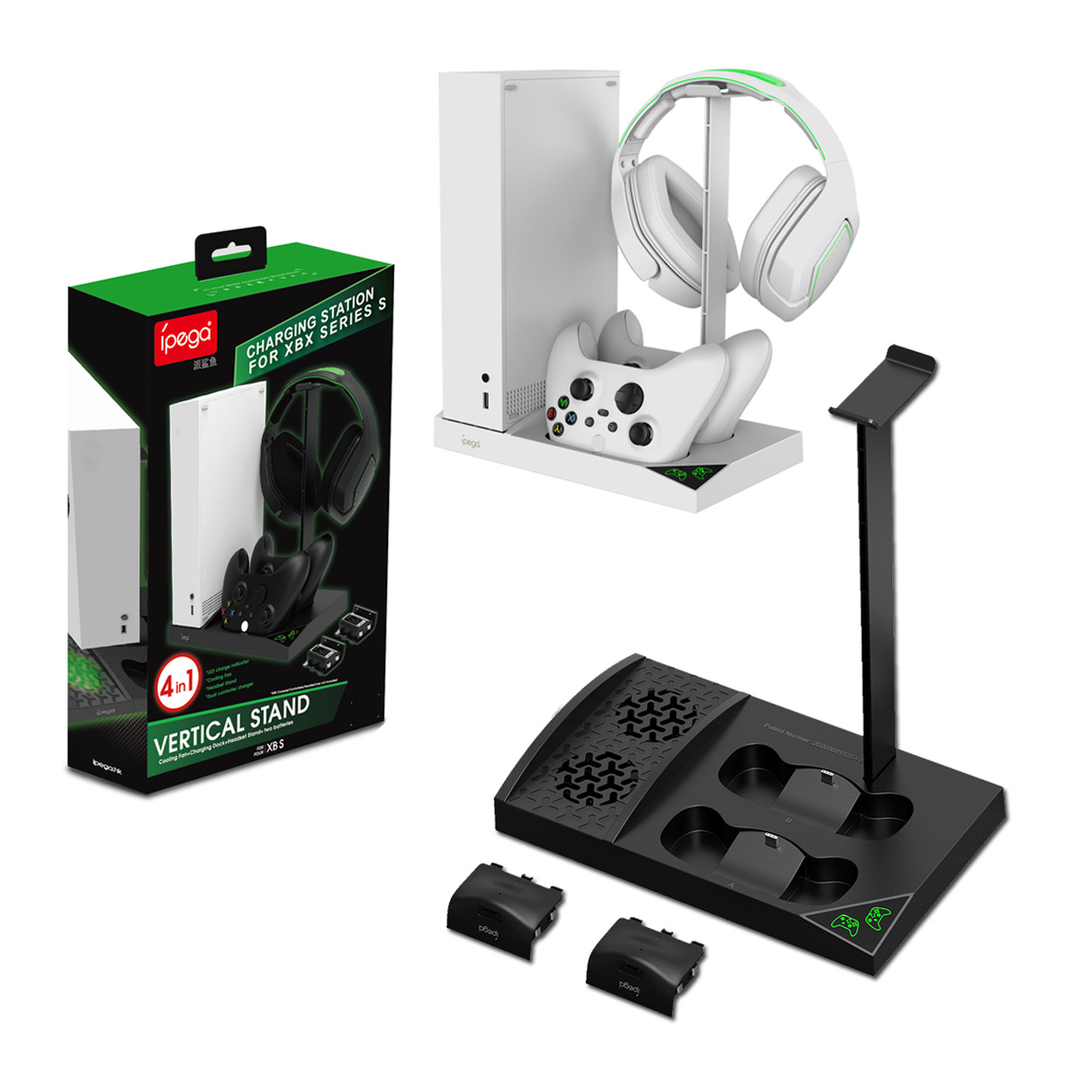 XboxSeriesS Main Engine Cooling Fan Base XSS Gamepad Dual Battery Fixed Charger With Earphone Rack photo 5