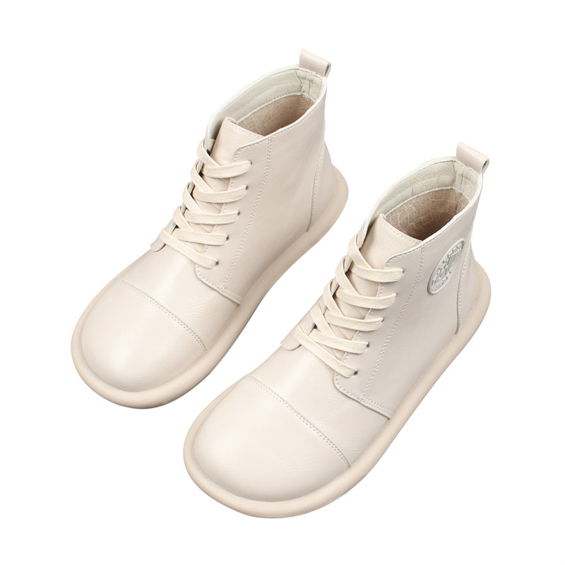 Women's Fleece-lined Lace-up Round-toe Ankle Boots photo 2