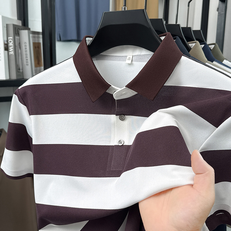 Mens Seamless Striped Cool-Feel Short-Sleeve T-Shirt photo 4