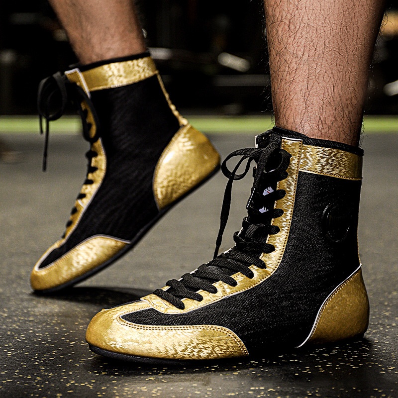 Professional Boxing Shoe Male Professional Wrestling Shoes Indoor Training photo 1