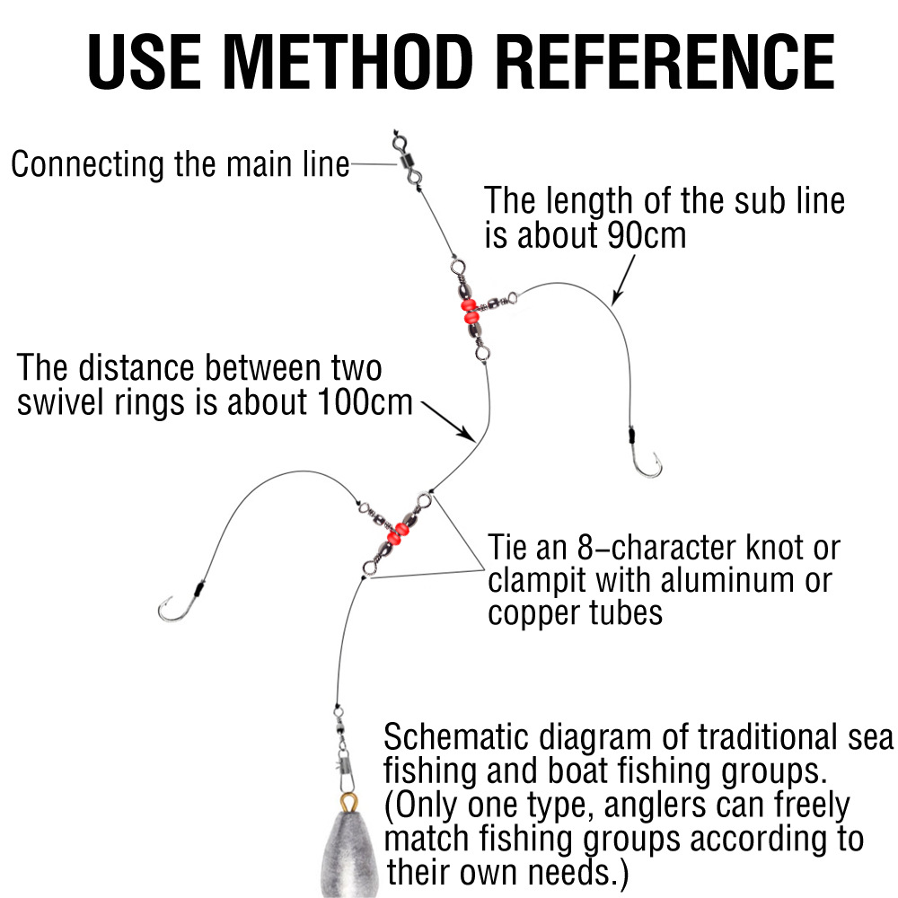 Red Bead Triple Swivel T-Connector Fishing Accessory Figure-Eight Swivel Fishing Gadget photo 6