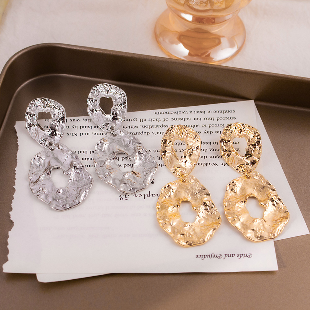 European And American Exaggerated Long Hollow Geometric Earrings photo 5