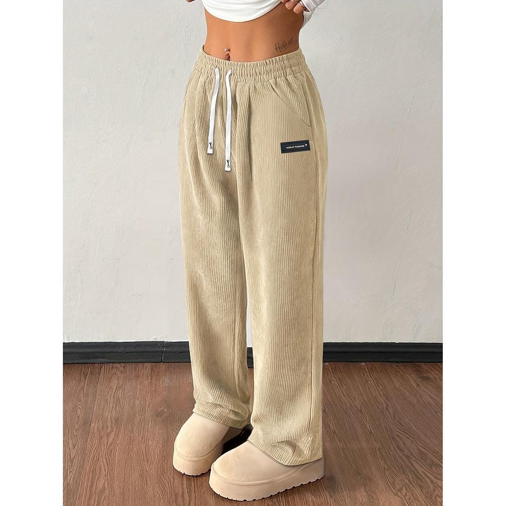 Retro Streetwear Casual Pants For Women, Loose-fit Trendy Workwear Style photo 3