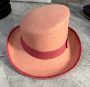 Womens Fashionable Rolled-brim Felt Wool Hat photo 4