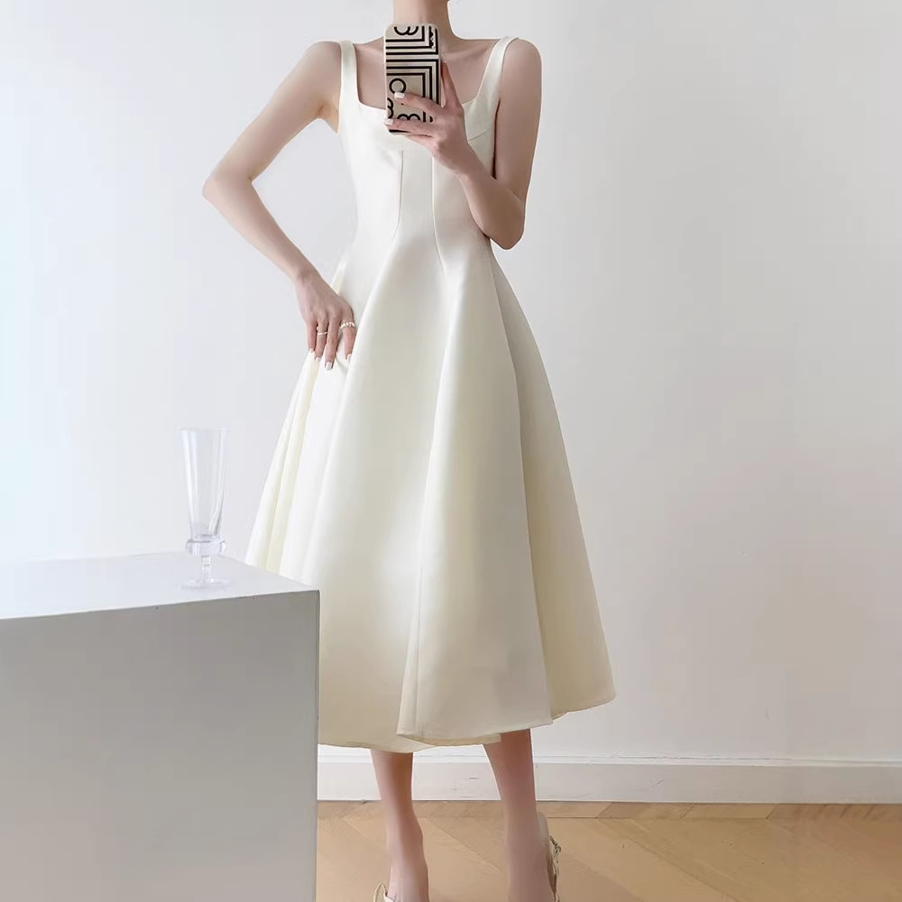 French Style Sleeveless Camisole Dress - Women's Slim Fit Minimalist Summer Short Dress photo 2