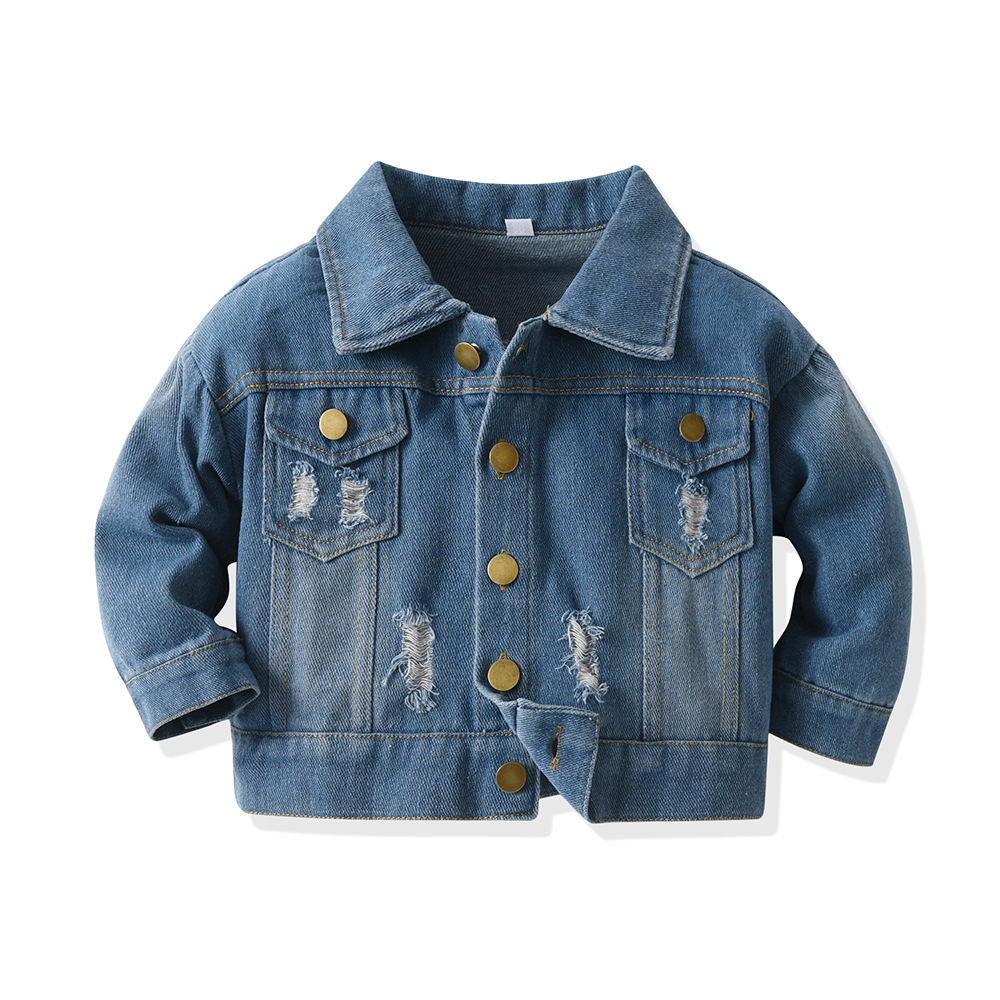 Spring Autumn New Style Casual Ripped Jacket For Boys And Girls photo 4