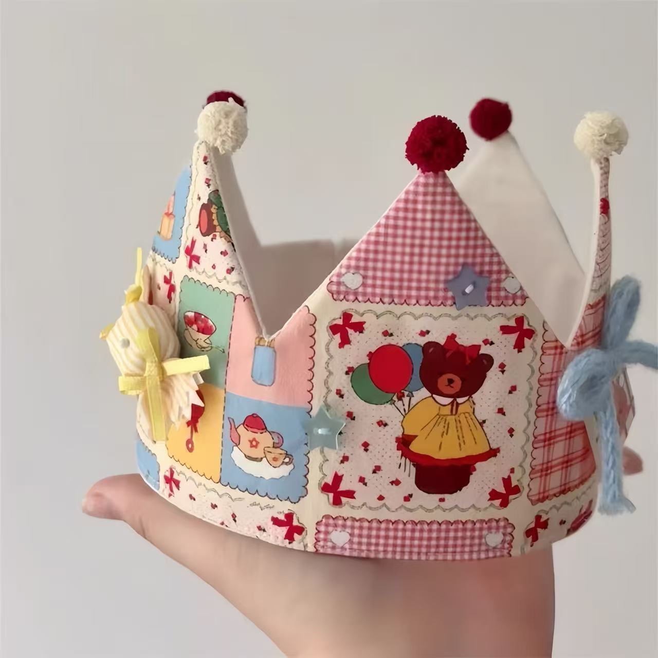 Cute Handmade Bow Little Bear Birthday Crown photo 1