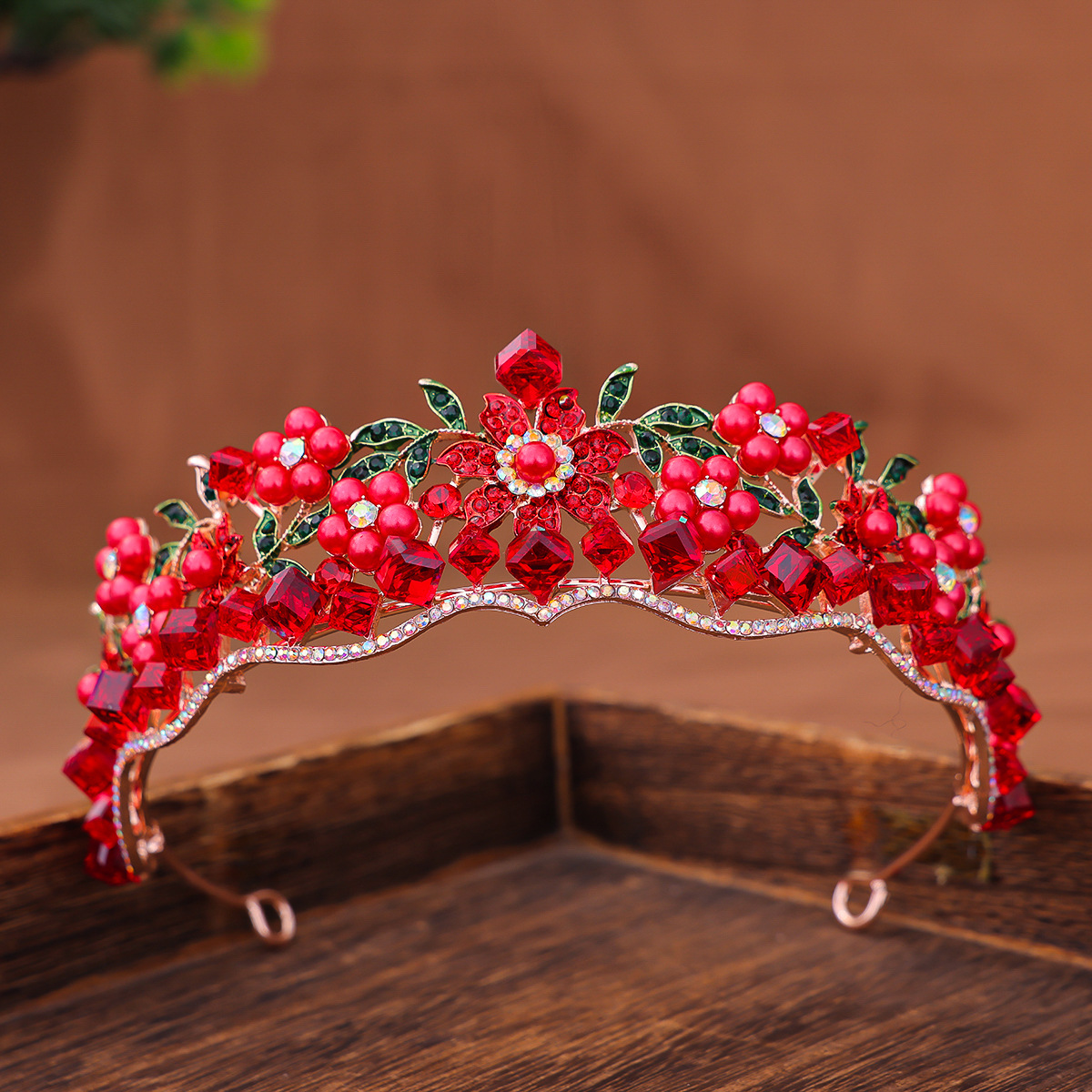 Women's Retro Purple Crystal Princess Crown Headdress photo 4