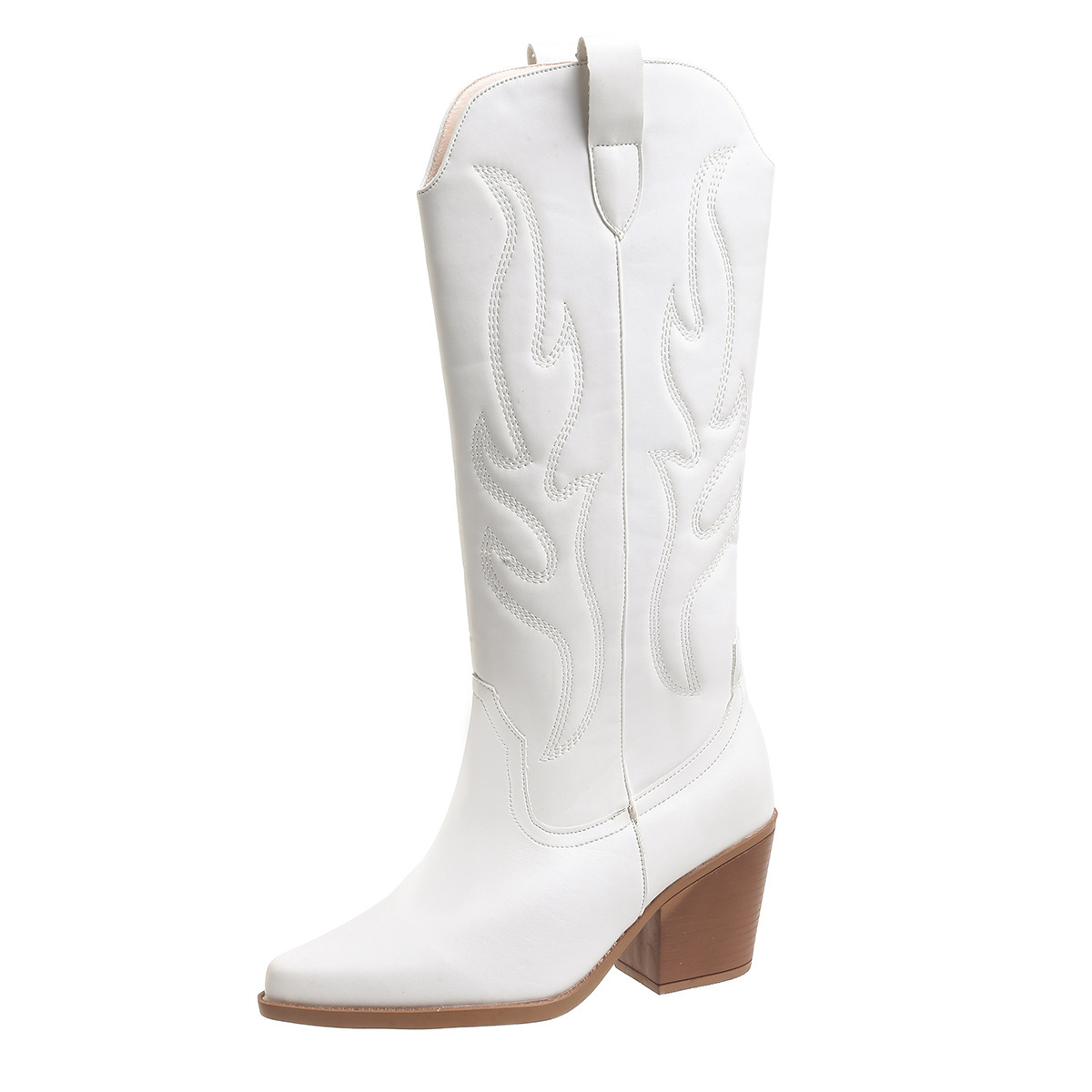 Western Cowboy Retro Wide-calf Trendy Boots photo 6