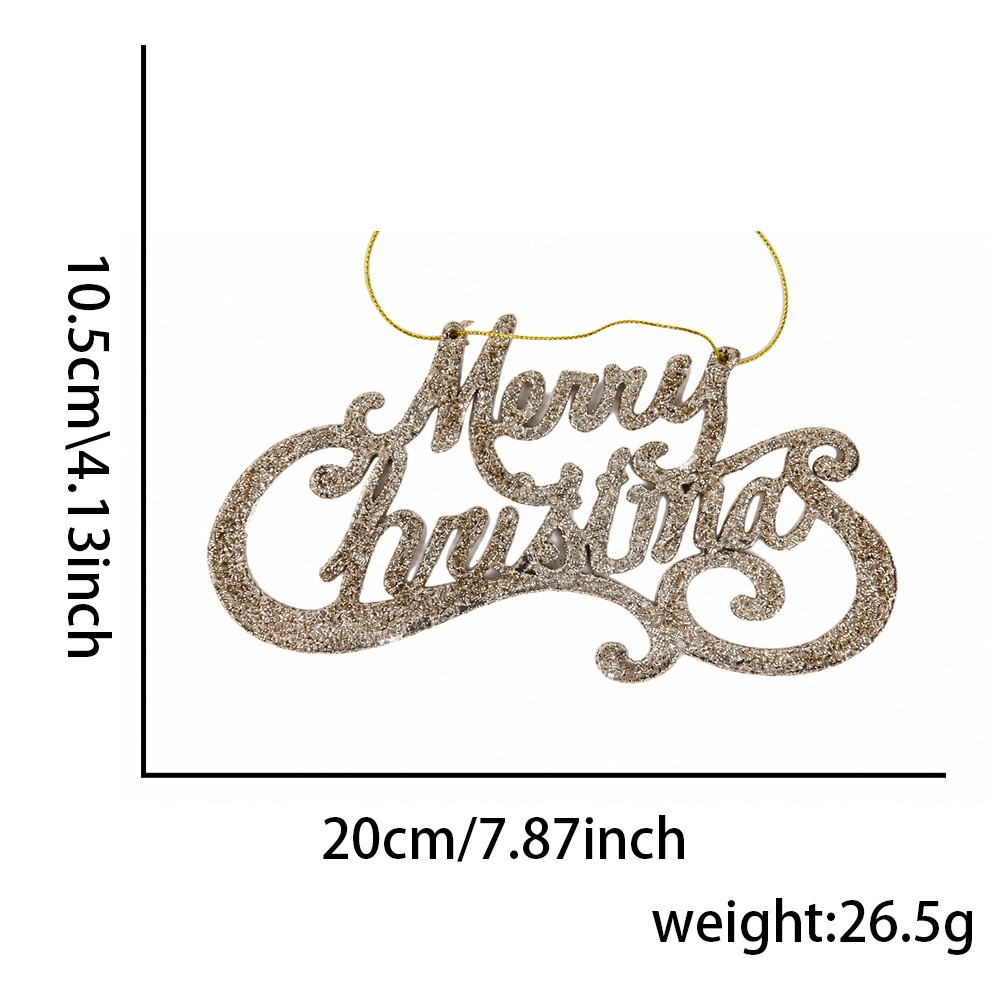 Christmas Gold Glitter Letter Ornaments For Christmas Tree And Home Decoration photo 2