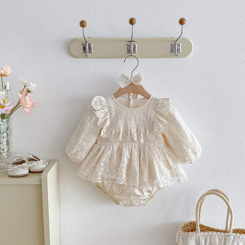 Baby Girl's Long-sleeve Cotton Autumn Romper photo 5