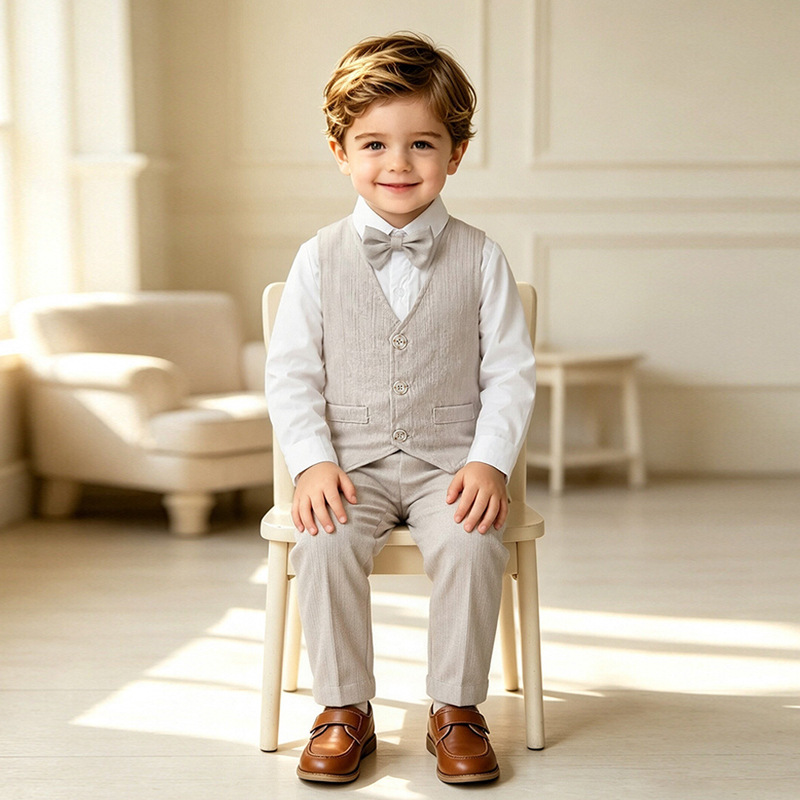 Childrens Clothing Baby Vest And Formal Three-piece Set photo 2