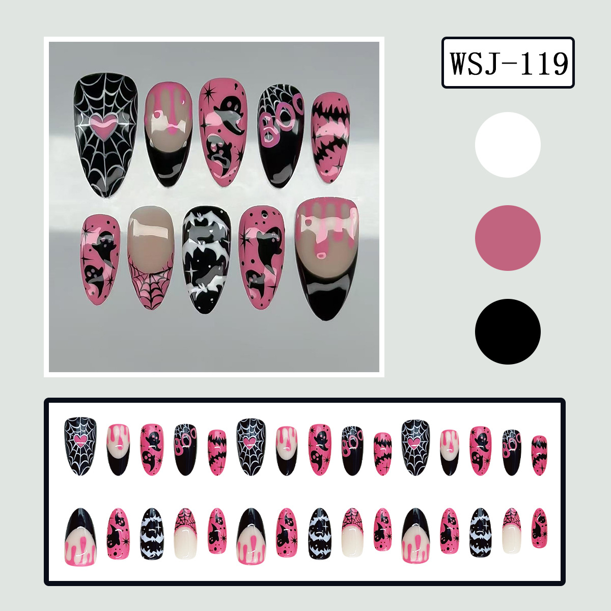 Halloween 30-piece Assorted-size Pre-made Nails photo 5