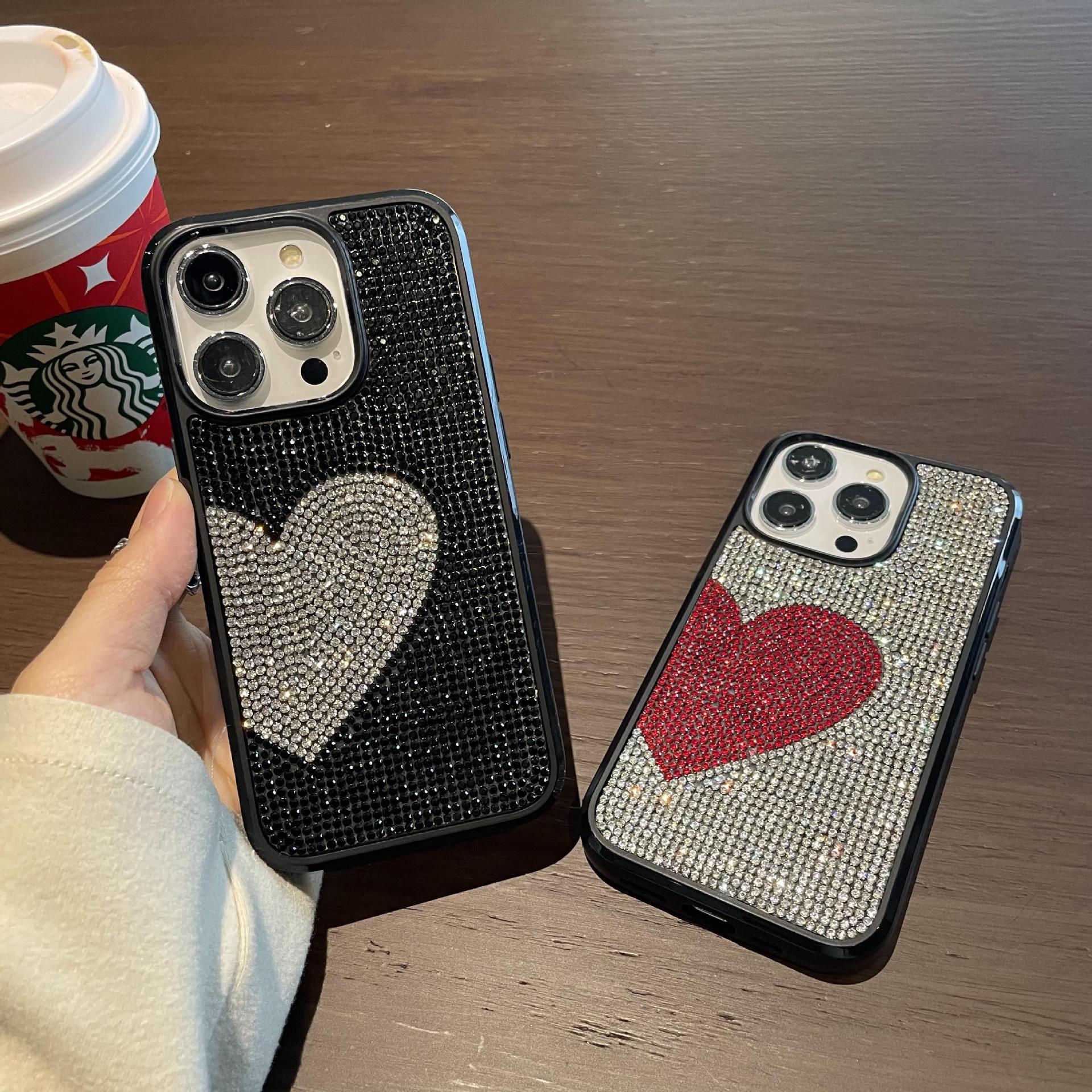 Brick-embellished Heart-shaped Phone Case photo 1
