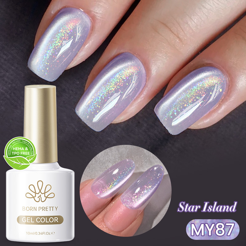 Fashionable Ice-clear Rainbow Cat-eye Gel Polish photo 4