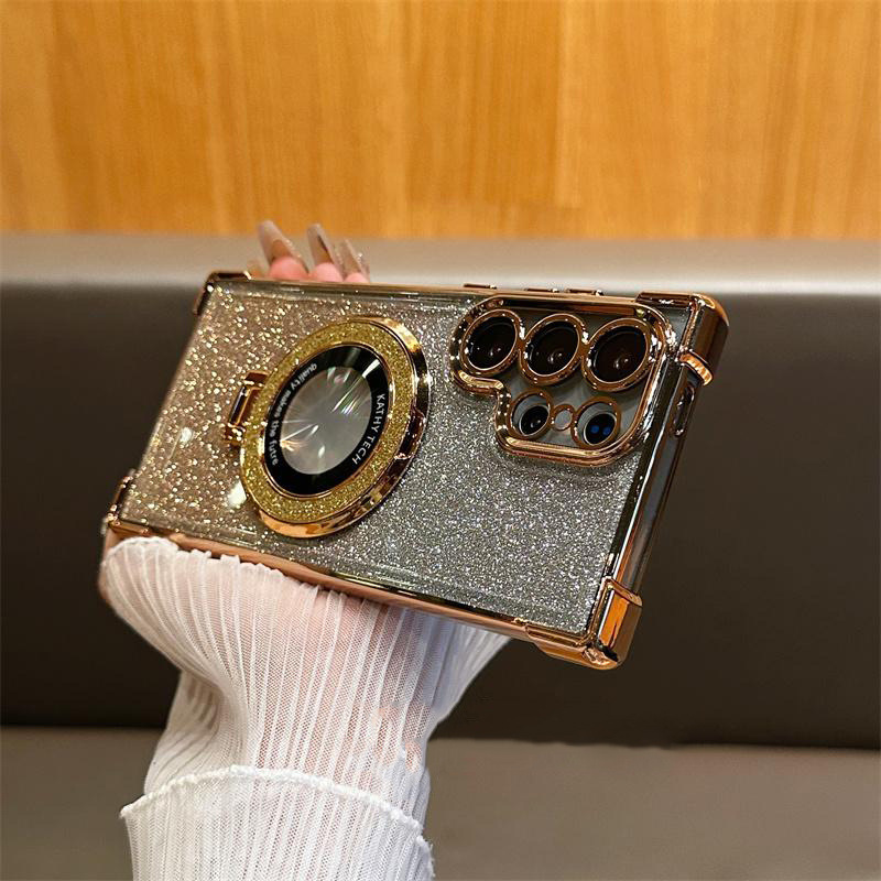 Airbag Drop-proof Magnetic Holder With Glittery Transparent Case photo 7