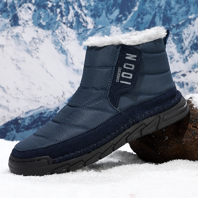 Plus-size Mens Winter Snow Waterproof Non-slip Cotton Boots With A Warm photo 7