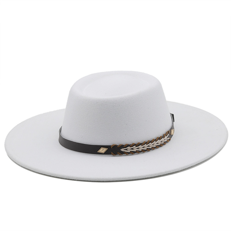 This Felt Hat Has A Dented Crown And Features A Wide Brim For Both Men And Women photo 8
