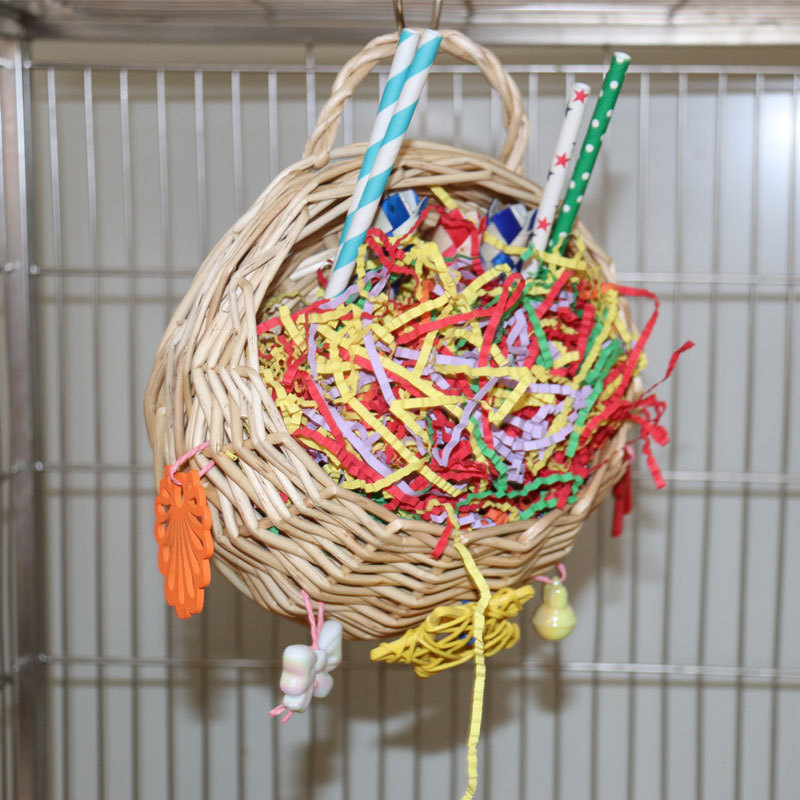 Parrot Basketball Hoop Five-pointed Star Paper Tube Puzzle Bite Toy photo 6