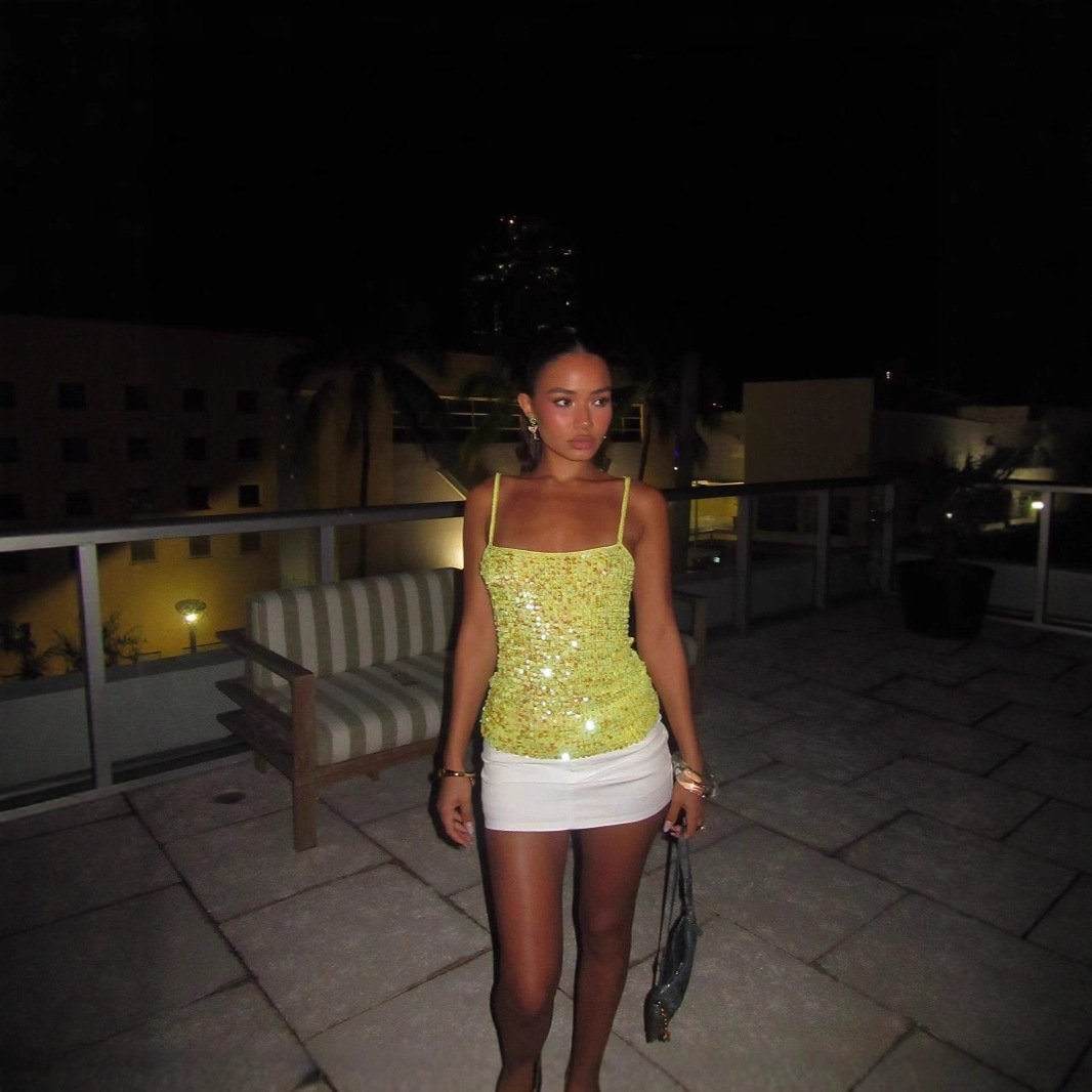 Fashionable Beaded Deep-V Vest For Women photo 2