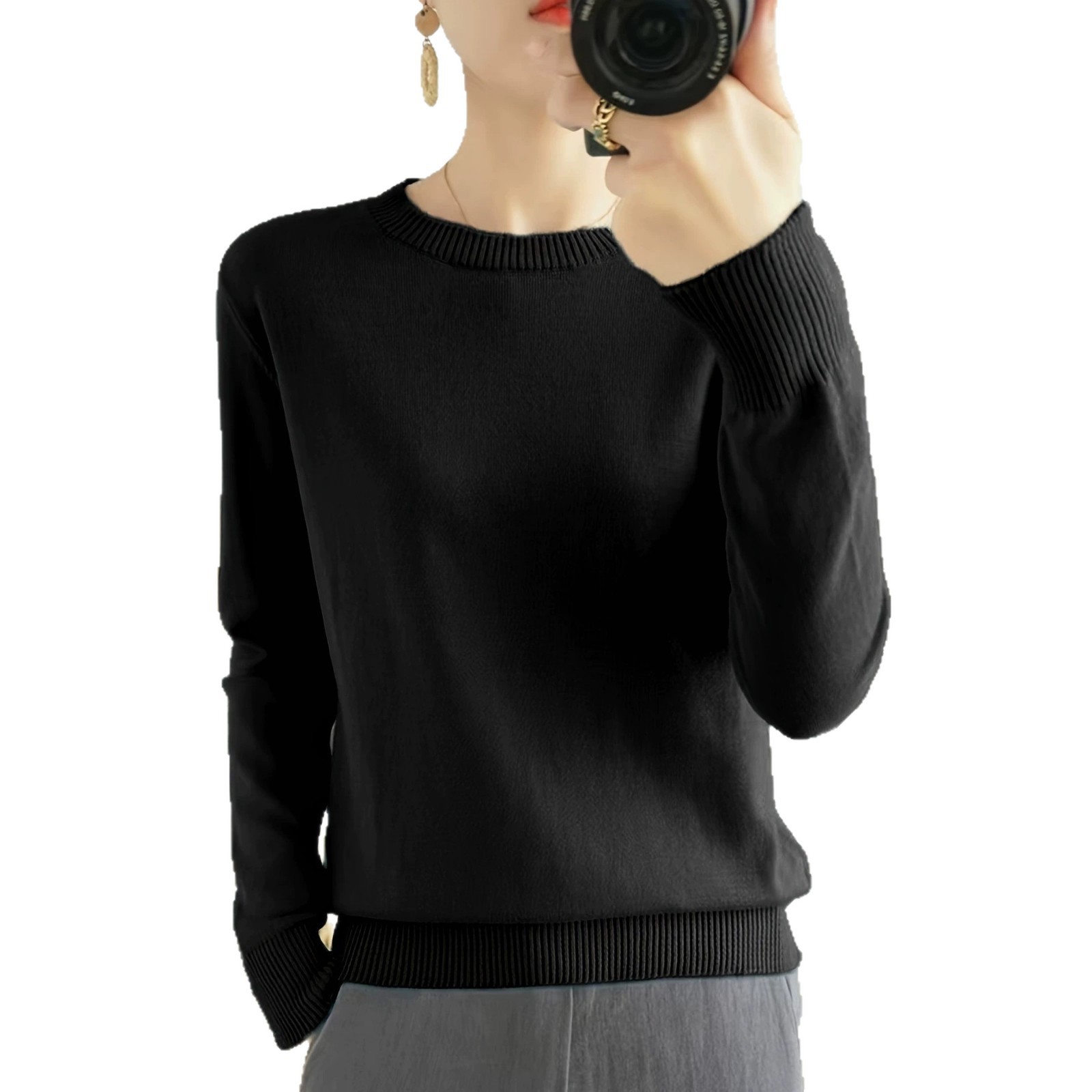Women's Loose-fitting Versatile Long-sleeve Sweater photo 6