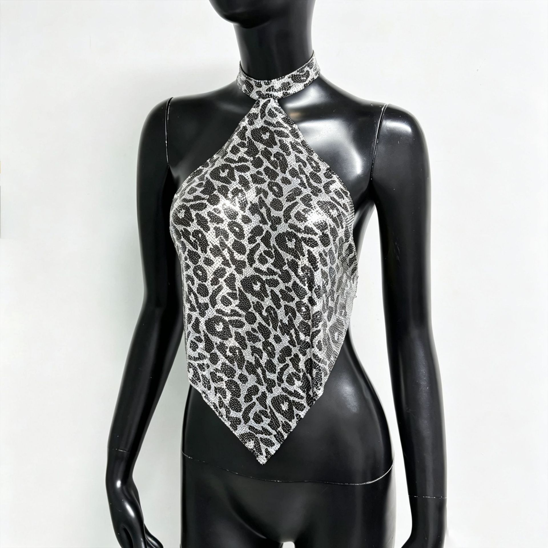 Sexy Leopard-print Vintage Halter-neck Top For Women photo 3
