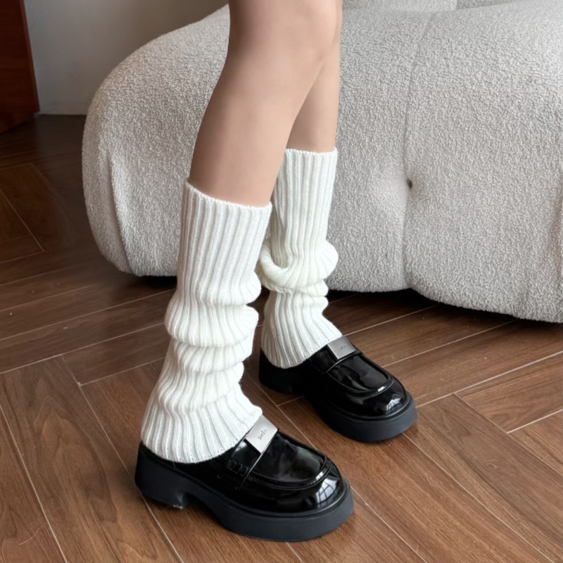 Thickened Knitted JK-style Sock Booties For Women photo 1