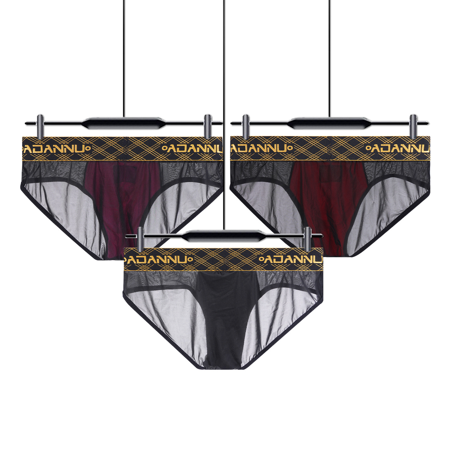 Golden Belt Mens Sexy Sheer Patchwork Underwear photo 6