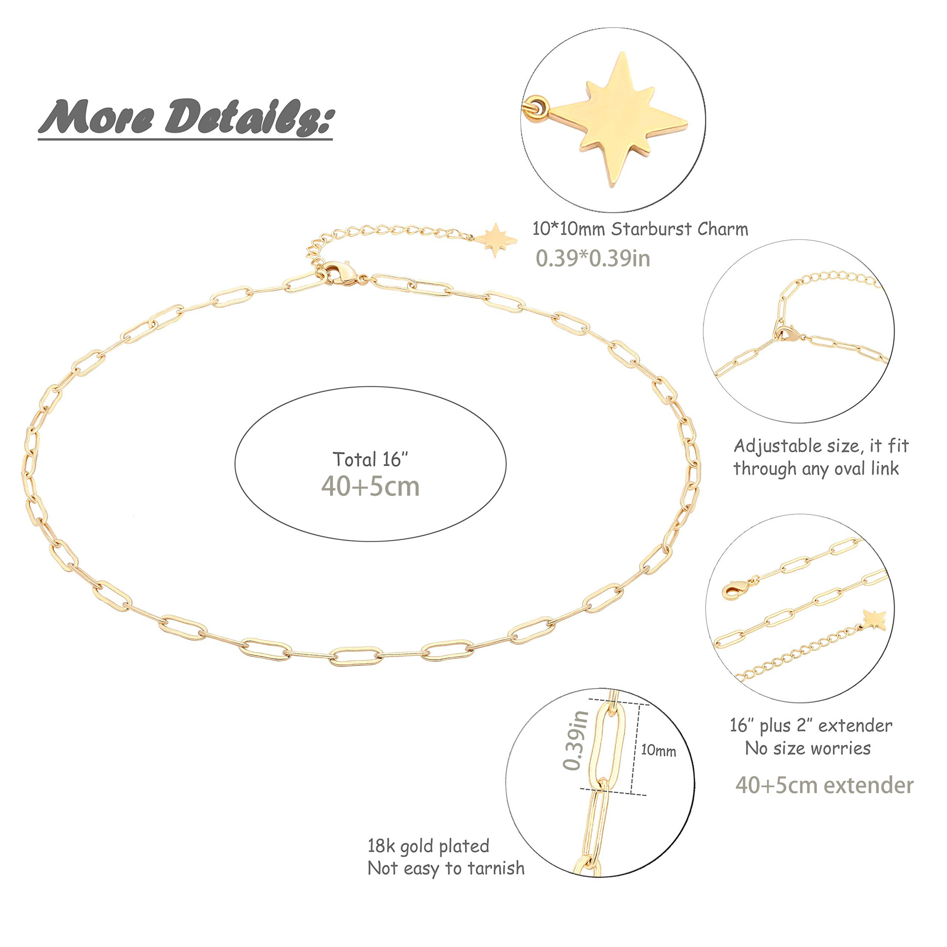 Paperclip Chain Oval Flat-wire Necklace photo 2