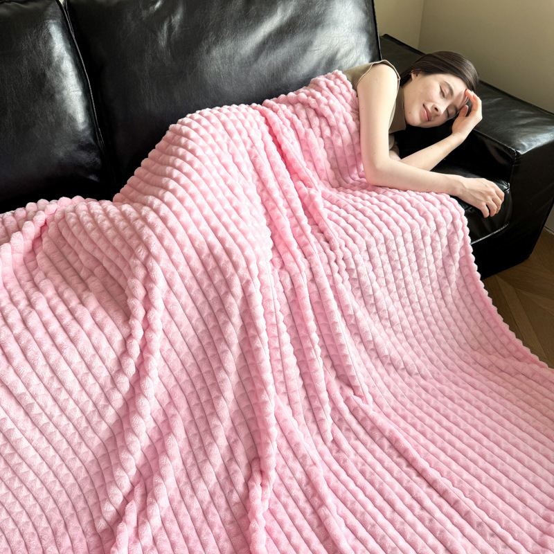 Thickened Flannel Plaid Blanket  Sofa Throw Blanket photo 4