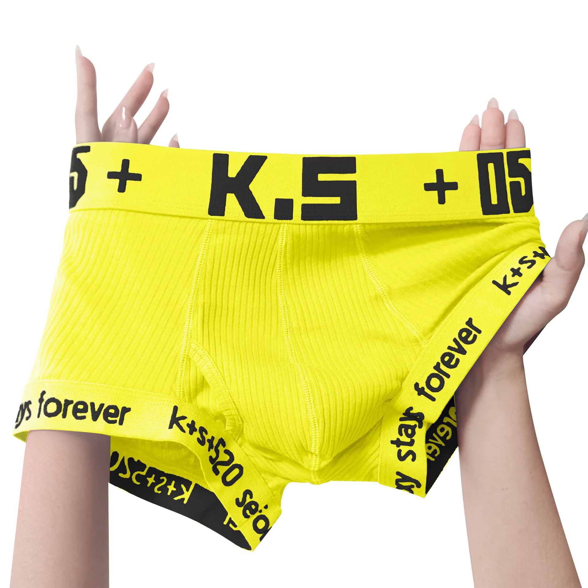 Threaded Cotton Four-corner All-cotton Plus-size Boxer Briefs Shorts photo 8