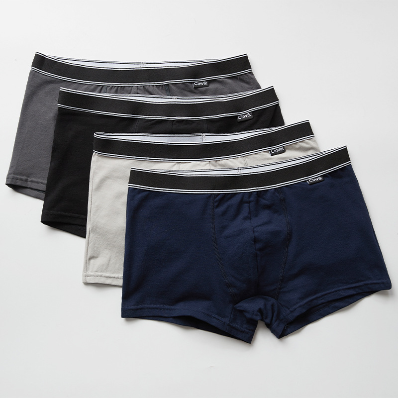 Cotton Mid-rise Boxer Briefs Breathable Men's Underpants photo 1
