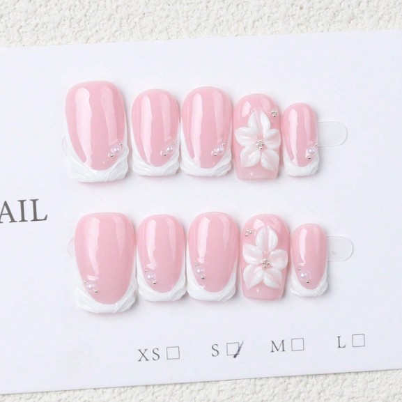 Sweet French-style Womens Wearable Nails photo 3
