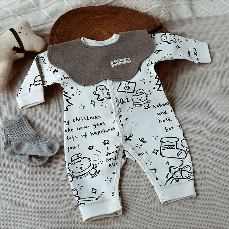 Spring And Autumn Pure Cotton Baby Onesie photo 1