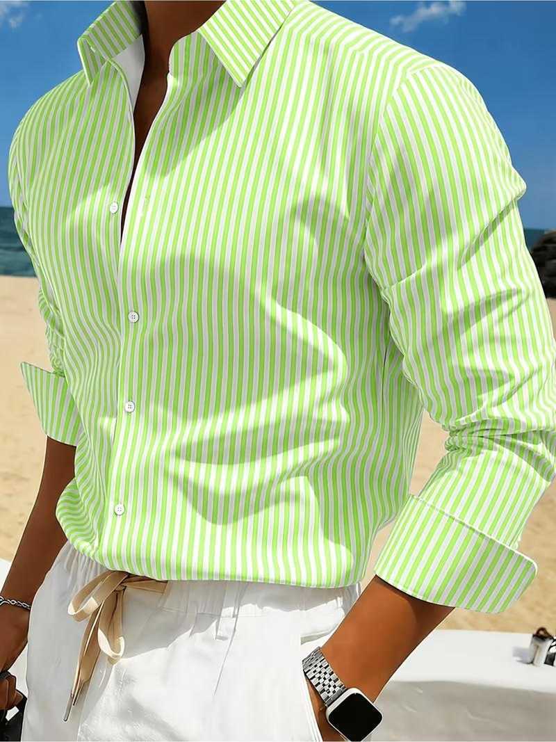 Men's Striped Long-sleeve Shirt For Summer photo 5