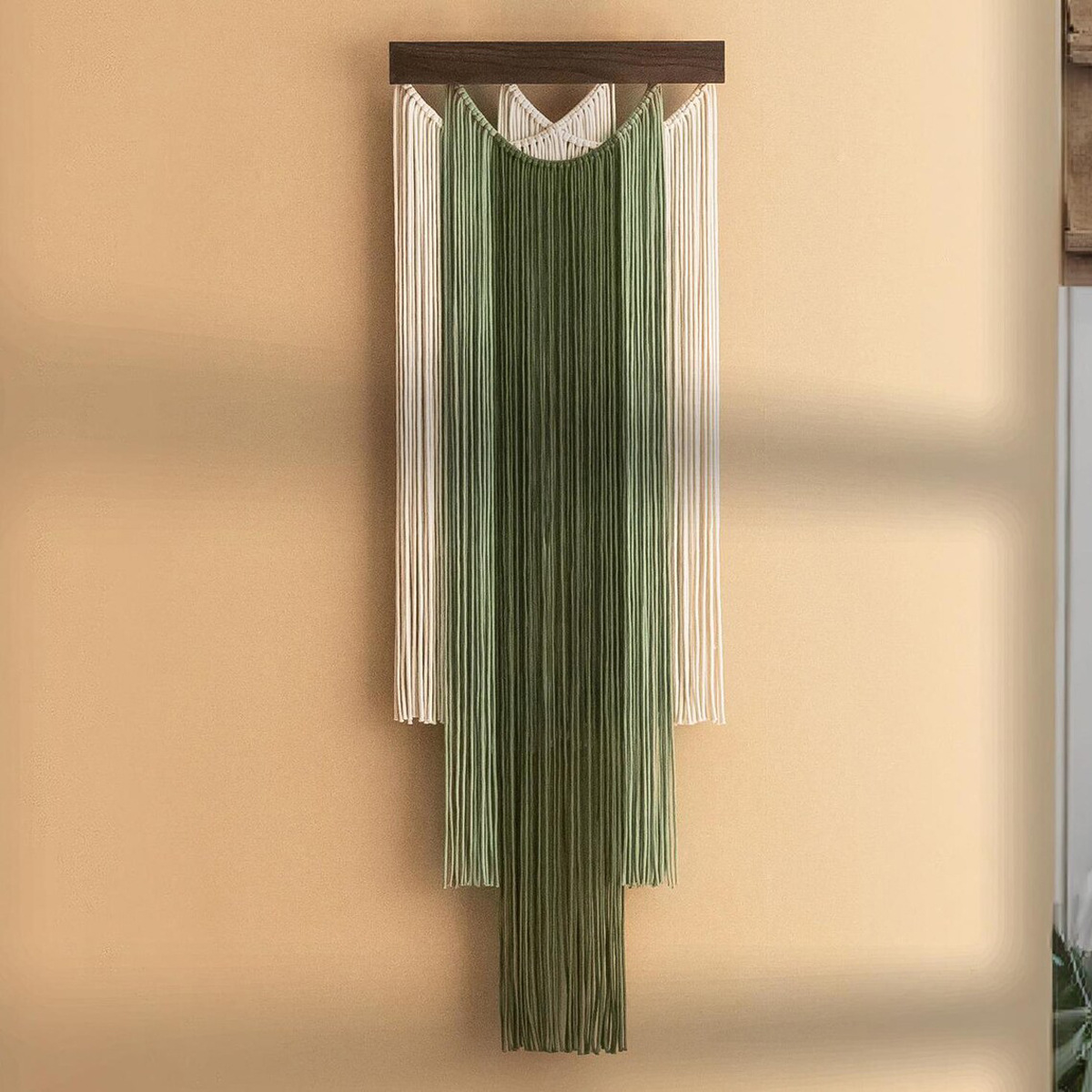 Handmade Wooden-core Rope Tassel Wall Hanging photo 5