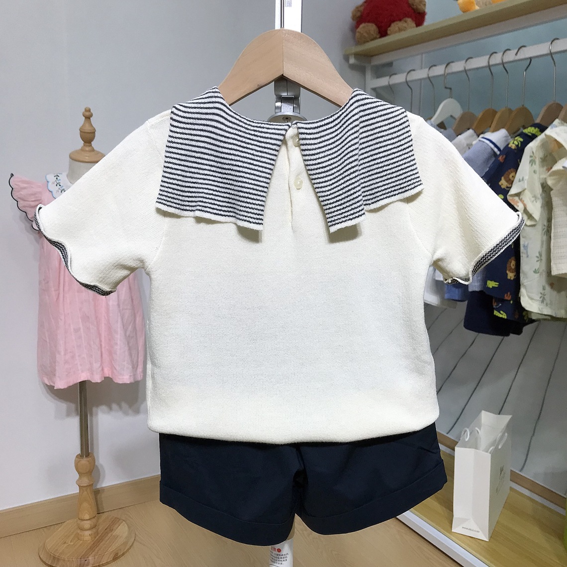 Summer New Arrival Knitted Short-sleeve Tops And Shorts For Baby Boys And Girls photo 2