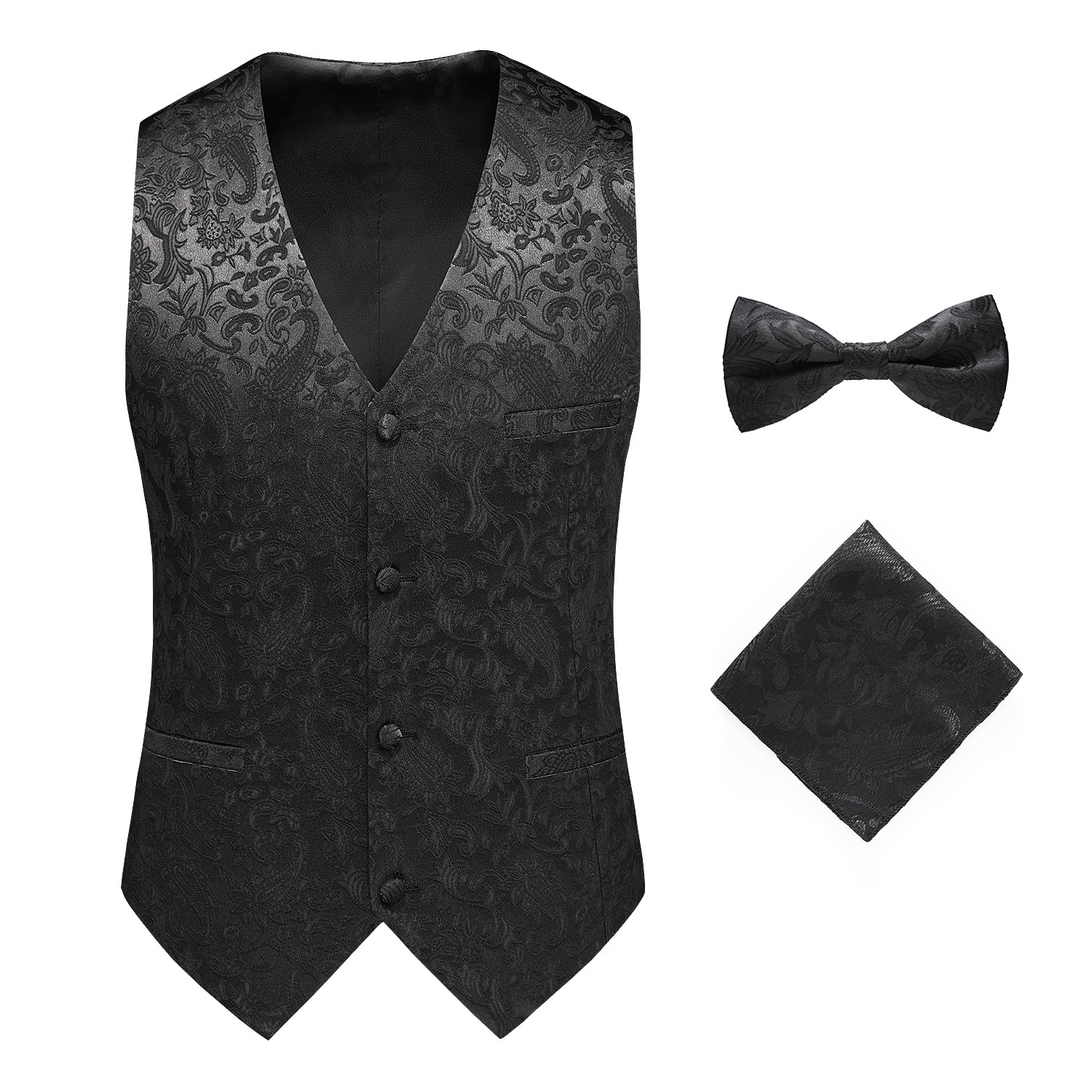 Men's Hollow-Out Formal Wear Plus-Size Hotel Attire Slim-Fit Three-Piece Suit photo 3
